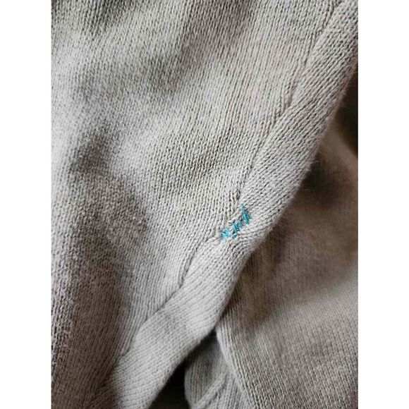 Oscar De La Renta women's Small argyle textured sage green sweater cotton - Picture 6 of 7